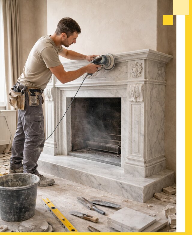 Изготовление и установка мраморных каминов в Алексине под ключ