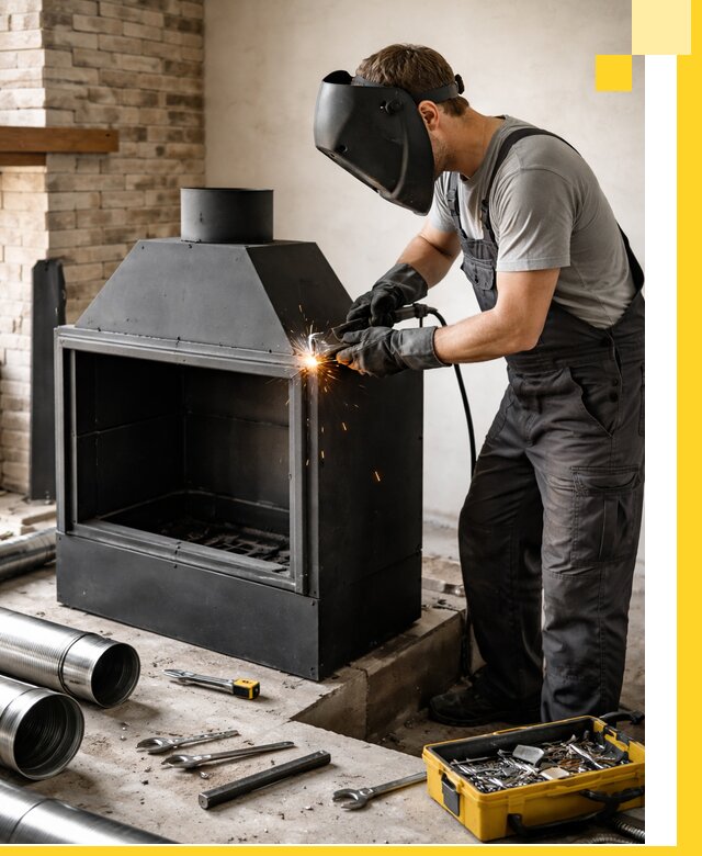 Продажа и установка металлических каминов в Алексине под ключ