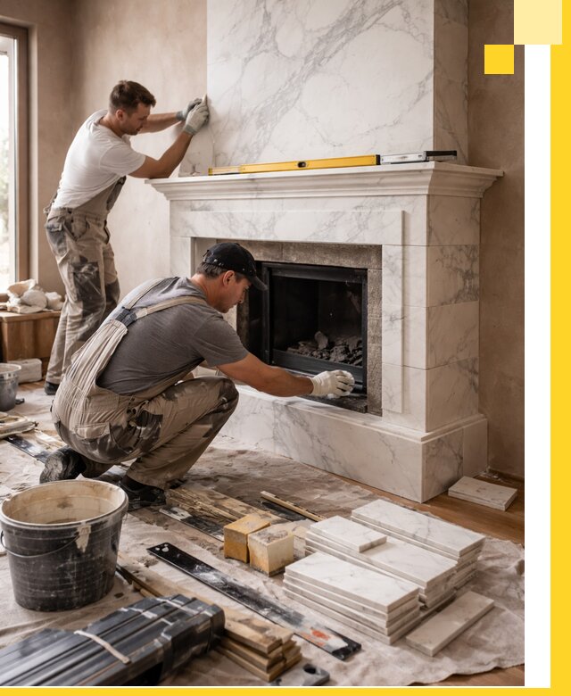 Отделка каминов в Алексине качественные облицовочные работы