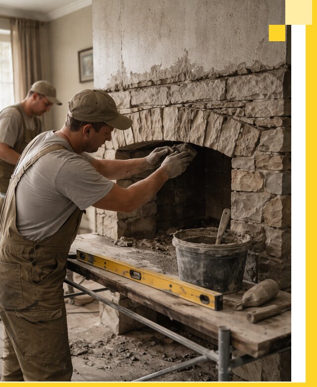 Изготовление каминов под ключ в Алексине, монтаж и отделка