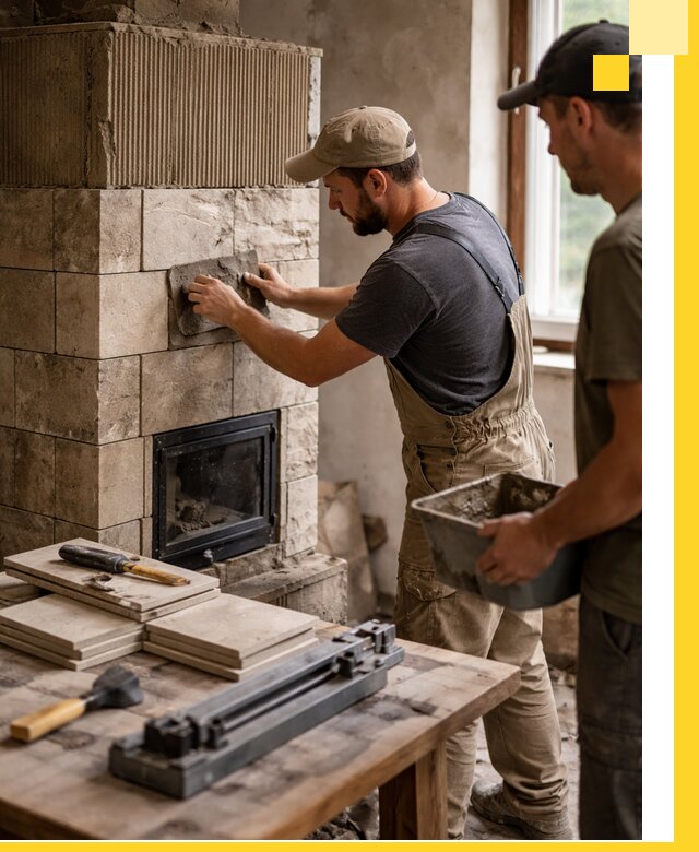 Профессиональная облицовка печей в Алексине: керамика и камень