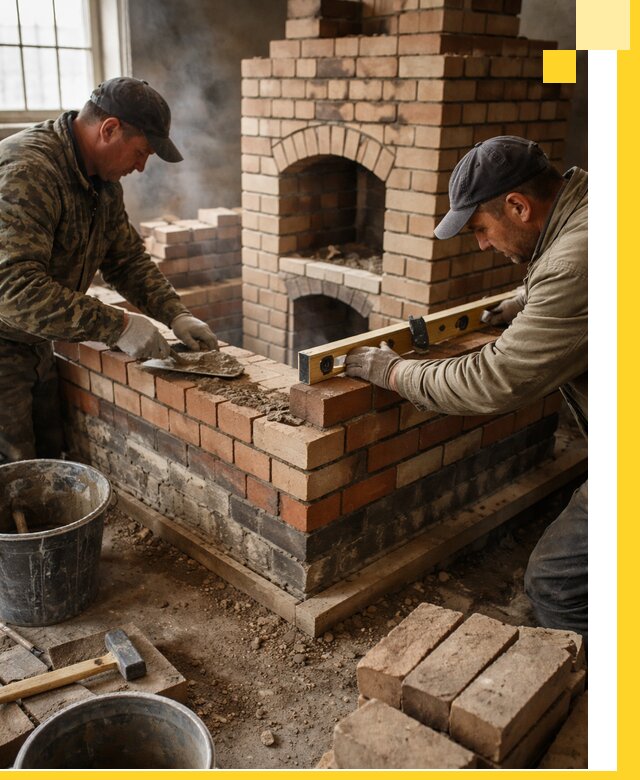 Изготовление и монтаж печей и каминов из кирпича в Алексине