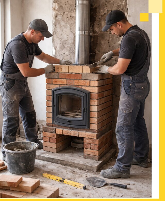 Монтаж печи камина под ключ в Алексине с гарантией и пусконаладкой