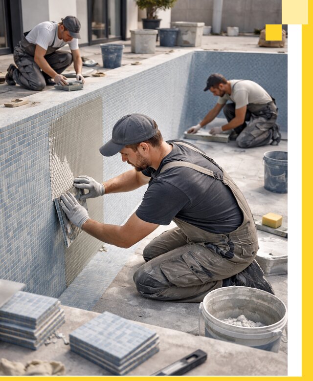 Облицовка бассейнов в Алексине плитка мозаика гидроизоляция