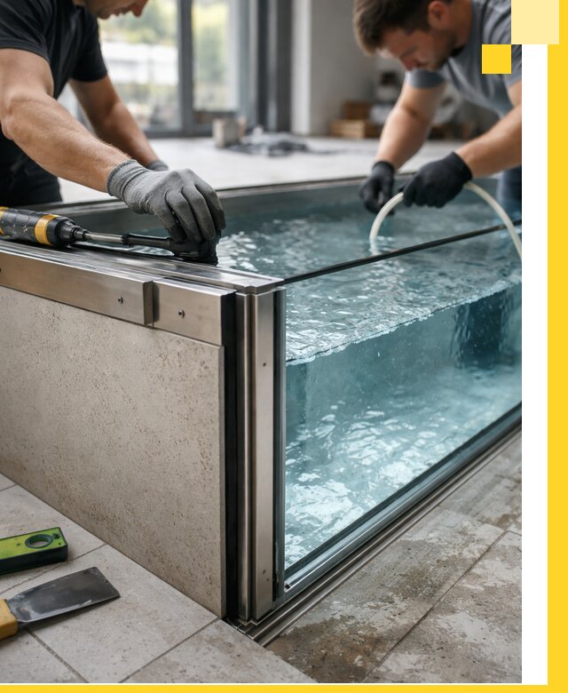 Проектирование и монтаж стеклянных бассейнов в Алексине