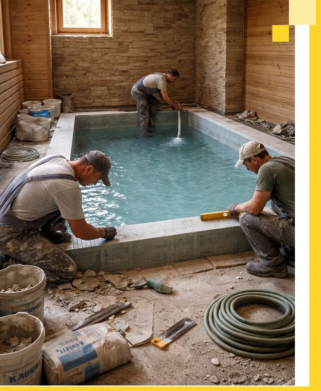 Проектирование и строительство бассейнов для бани в Алексине