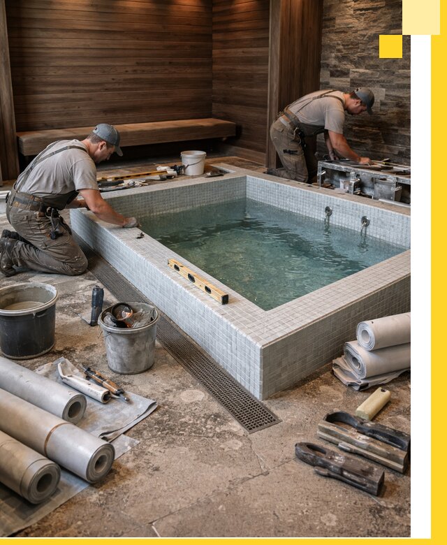 Установка и строительство бассейнов для сауны в Алексине