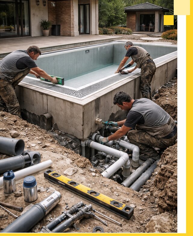 Строительство переливных бассейнов в Алексине под ключ