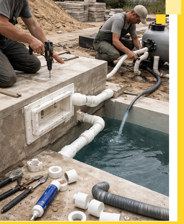 Строительство скиммерных бассейнов под ключ в Алексине