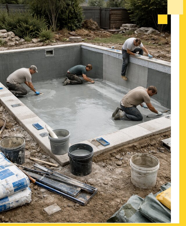 Изготовление и монтаж чаши бассейна под ключ в Алексине