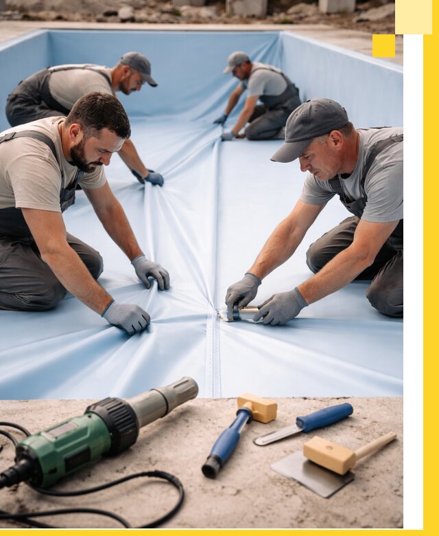 ПВХ пленка для бассейнов с монтажом и гарантией в Алексине