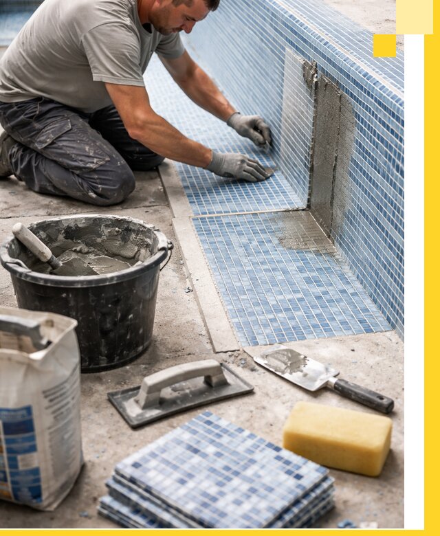 Укладка и ремонт мозаики для бассейнов под ключ в Алексине