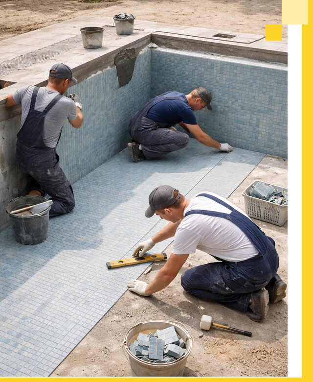 Укладка и установка плитки для бассейнов под ключ в Алексине