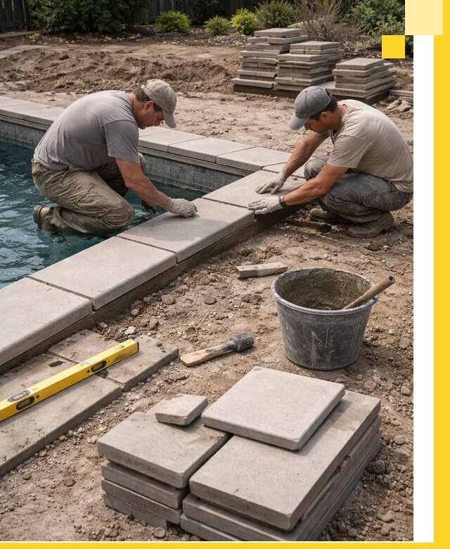 Установка и изготовление копингового камня для бассейнов в Алексине