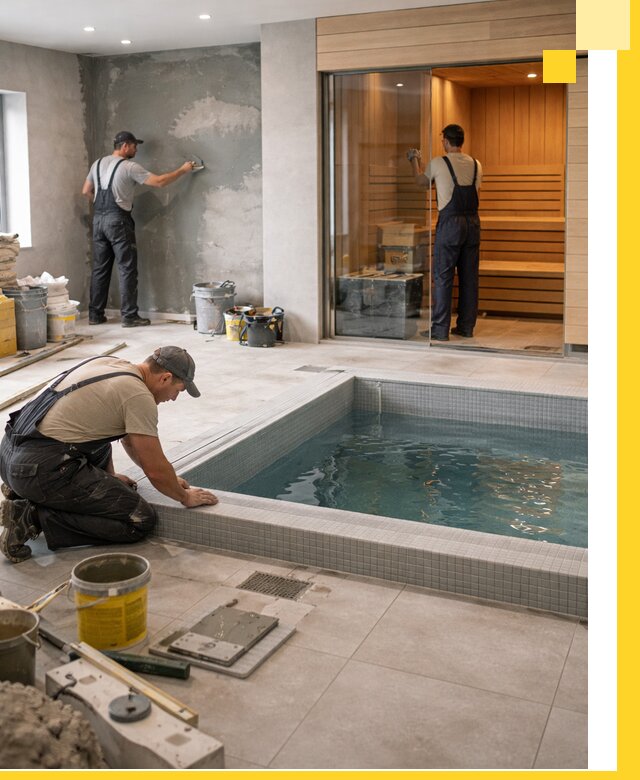 Проектирование и строительство сауны с бассейном в Алексине