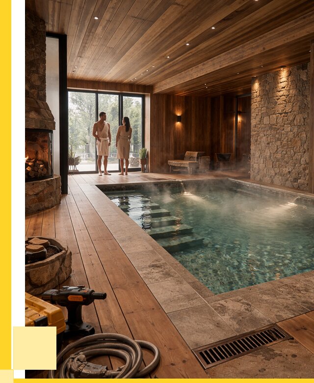 Проекты бань с бассейном под ключ в Алексине от 82410 р., ЭриданЛкс