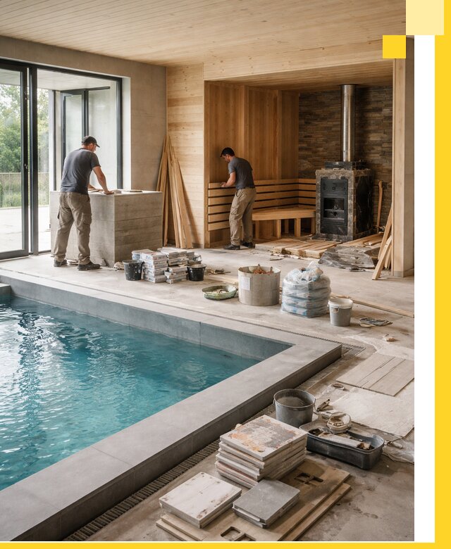 Проектирование и строительство бань с бассейном в Алексине