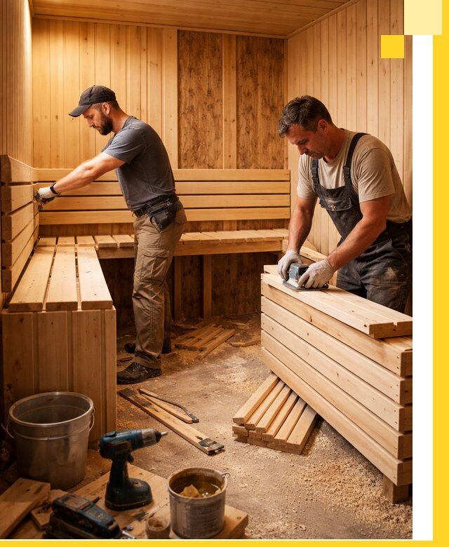 Профессиональный комплексный ремонт саун под ключ в Алексине