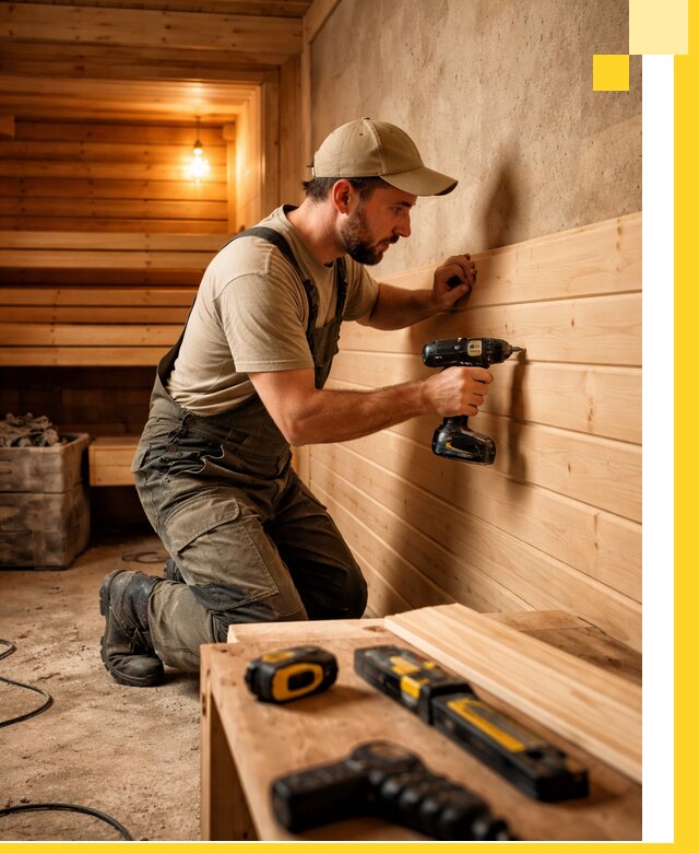 Профессиональная внутренняя отделка бани в Алексине под ключ