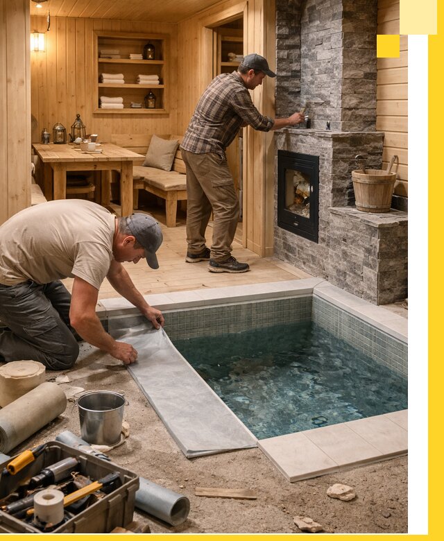 Строительство бань с комнатой отдыха под ключ в Алексине