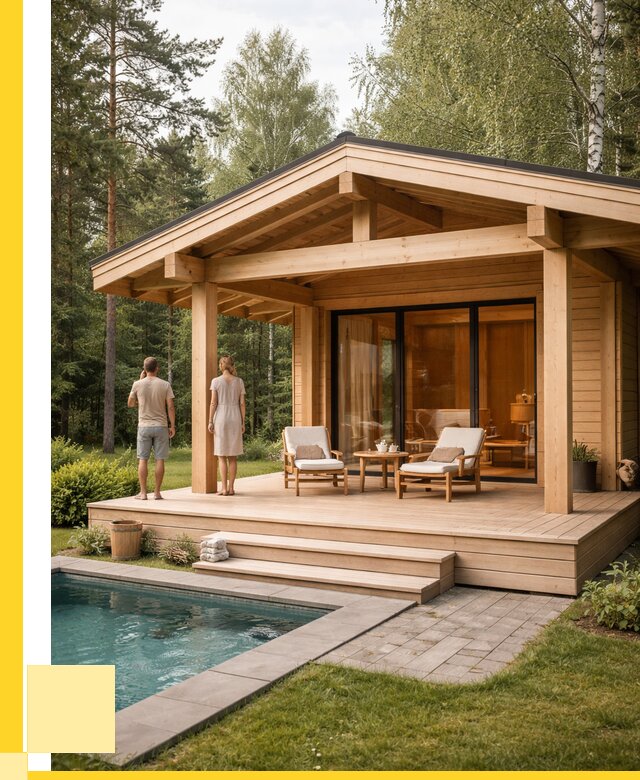 Бани с террасой под ключ в Алексине от 659280 р. | ЭриданЛкс