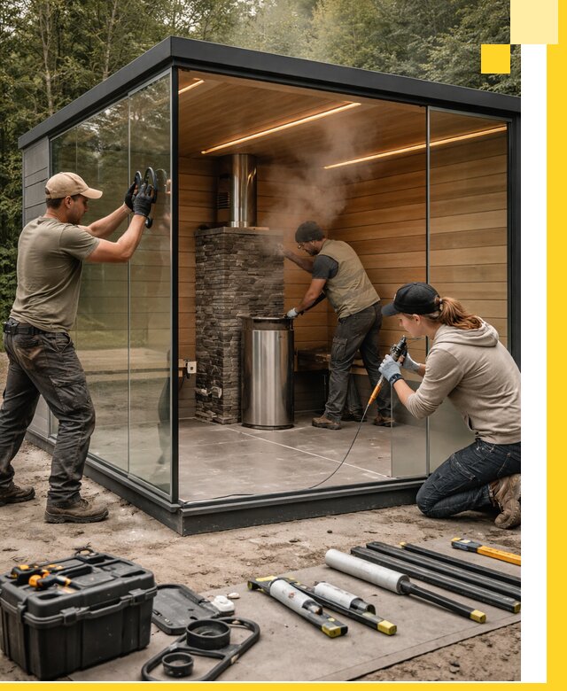 Проектирование и строительство стеклянных бань в Алексине