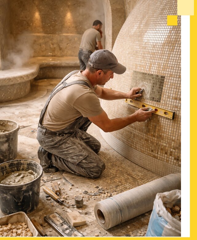 Хамам под ключ в Алексине: проектирование, строительство, отделка