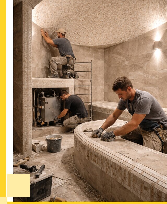 Монтаж хамамов под ключ в Алексине от 274700 р. ЭриданЛкс