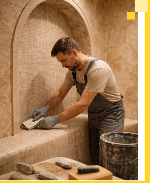 Профессиональная отделка хамамов с мозаикой под ключ в Алексине