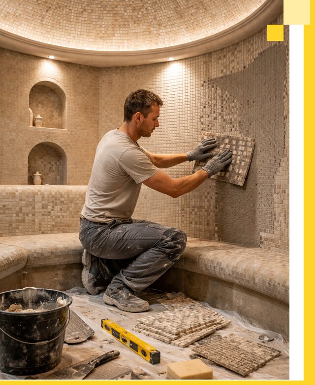 Устройство и монтаж домашнего хамама под ключ в Алексине