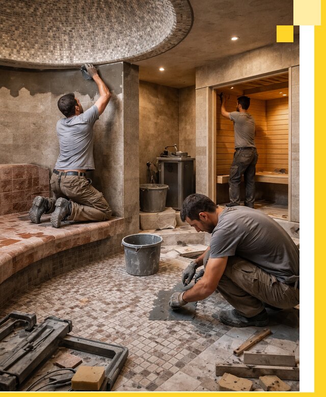 Проект и строительство хамама бани и сауны под ключ в Алексине