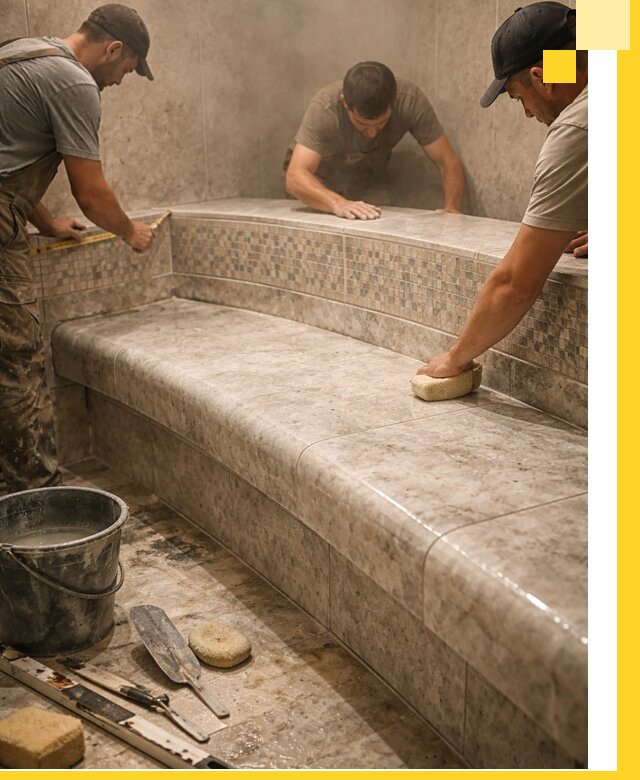 Изготовление и установка сидений для хамама в Алексине